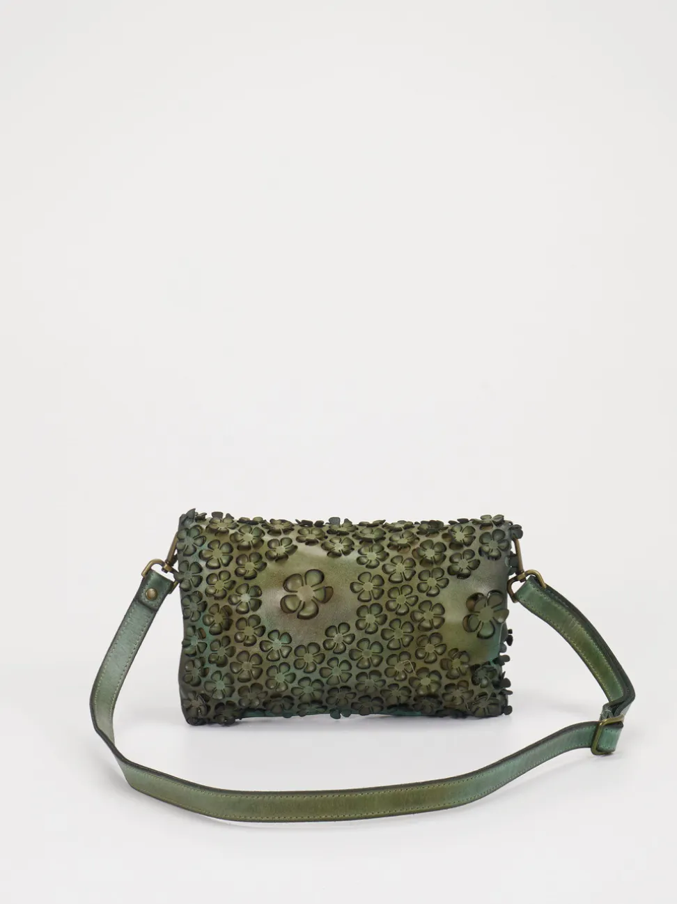 Alchimia – Clutch aus Kalbleder mit Blumenapplikation