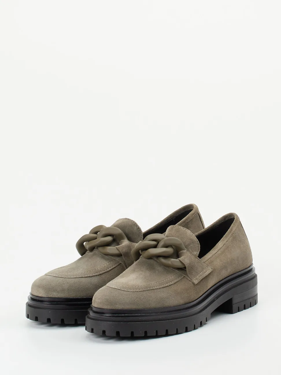 Andrea Puccini – Chunky-Loafer aus Veloursleder steingrau