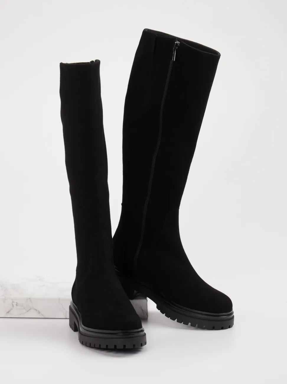 Andrea Puccini – Langschaftstiefel aus Leder schwarz