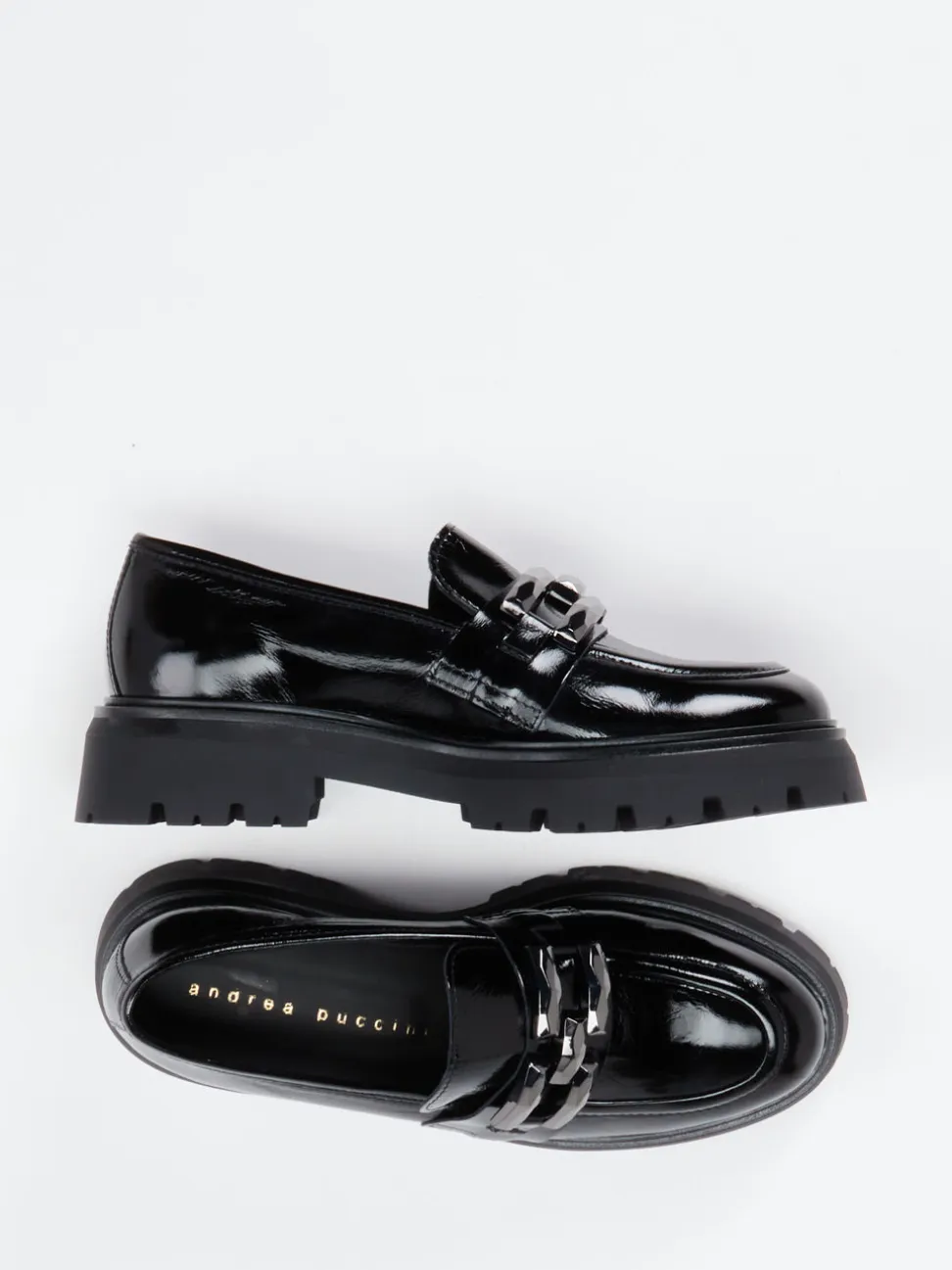 Andrea Puccini – Loafer aus Lackleder Schwarz