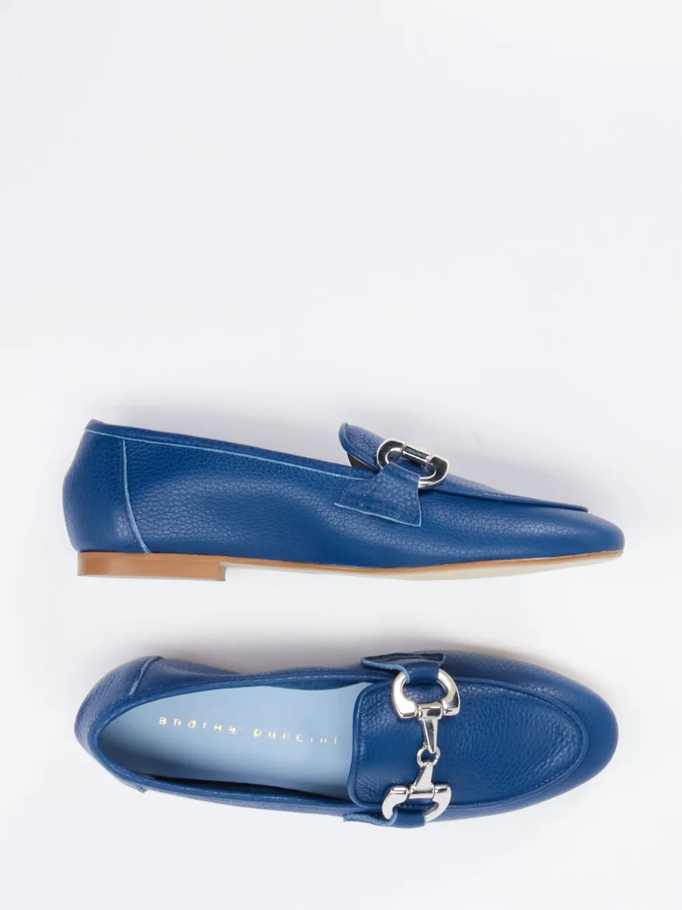 Andrea Puccini – Loafer aus Kalbleder kobaltblau