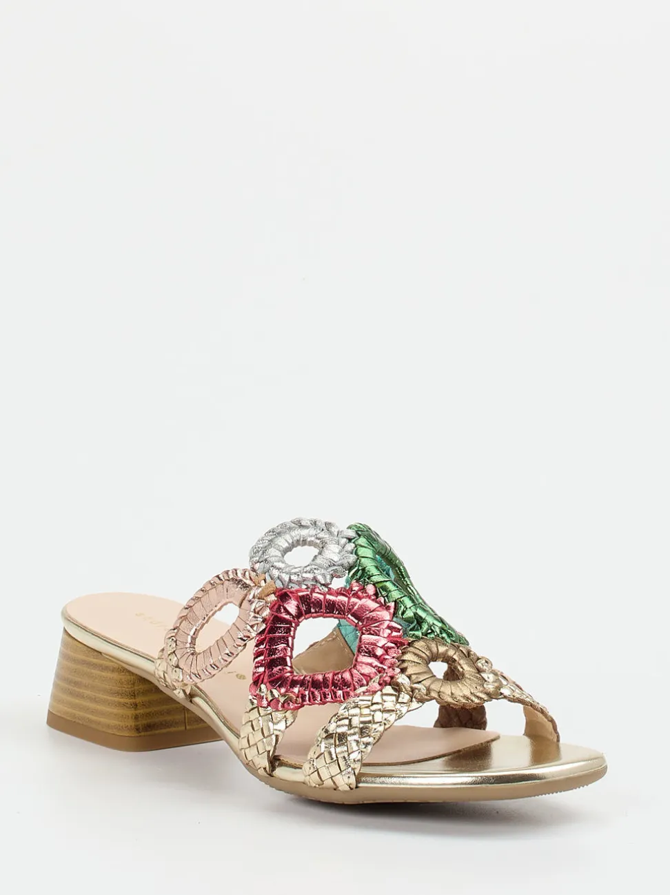 Andrea Puccini – Pantolette aus Metallic multicolor