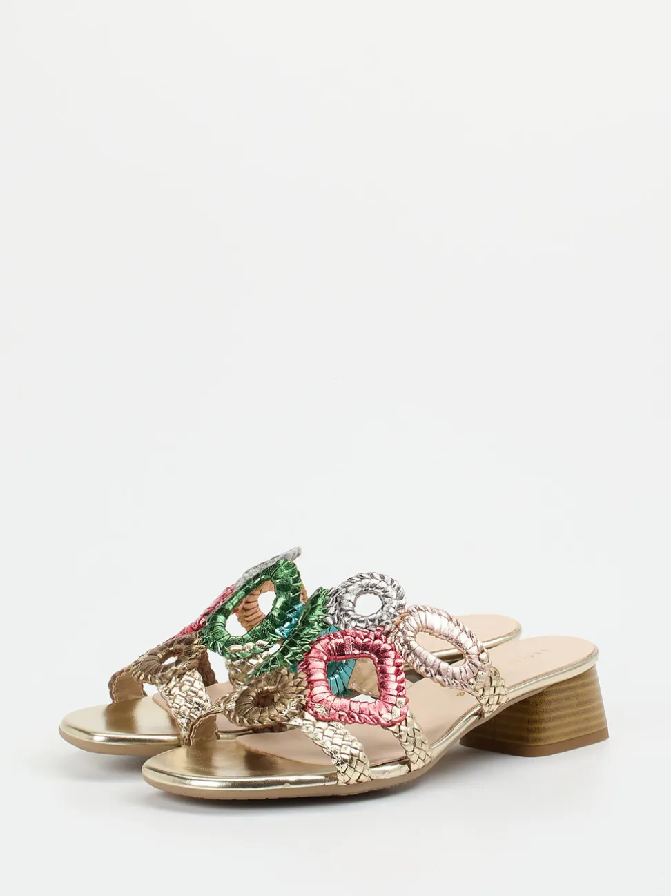 Andrea Puccini – Pantolette aus Metallic multicolor