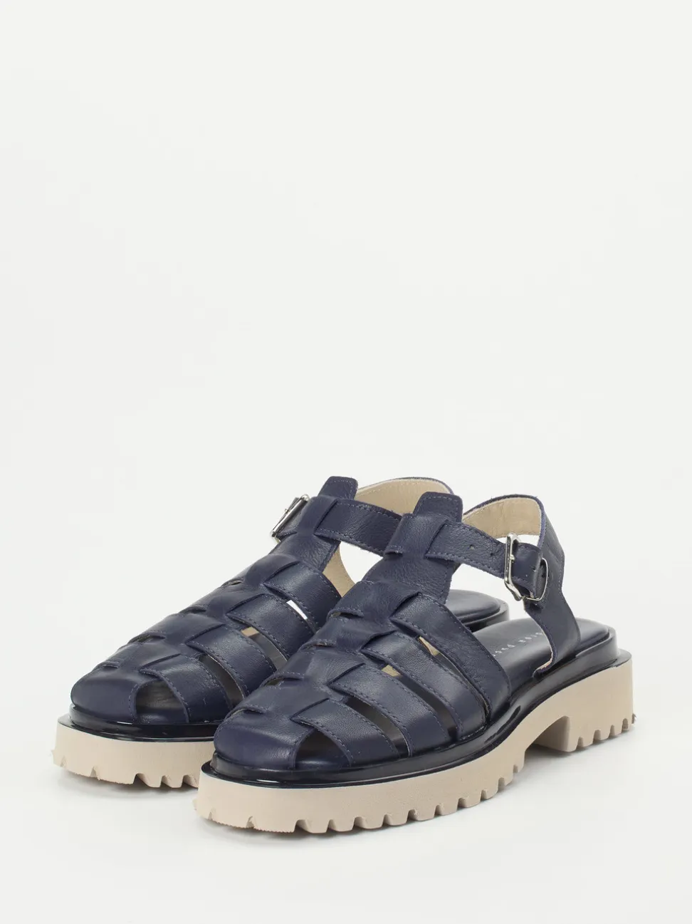 Andrea Puccini – Sandalen aus Lammleder Dunkelblau