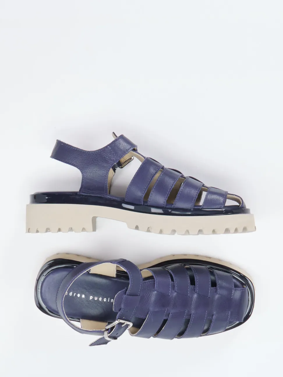 Andrea Puccini – Sandalen aus Lammleder Dunkelblau