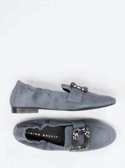 Andrea Puccini – Slipper aus Veloursleder anthrazitgrau