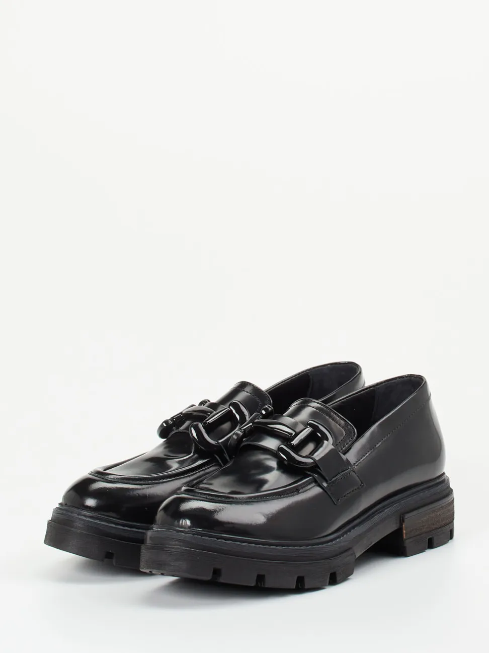 Andrea Sabatini – Loafer aus Hochglanzleder schwarz