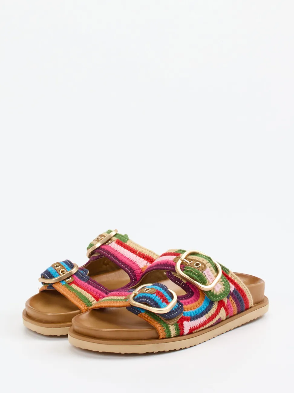 Andrea Sabatini – Pantolette aus gehäkeltem Textil multicolor