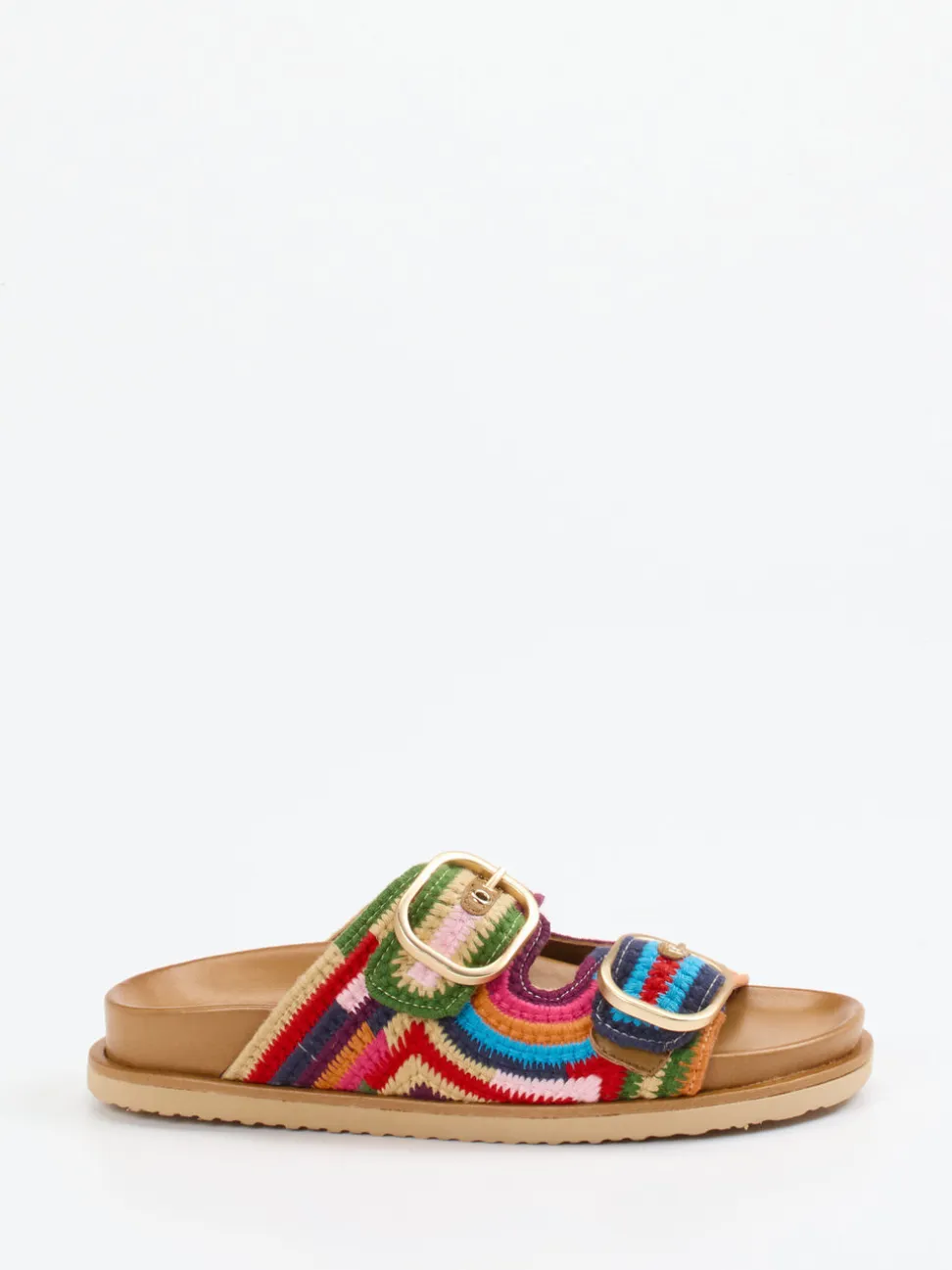 Andrea Sabatini – Pantolette aus gehäkeltem Textil multicolor