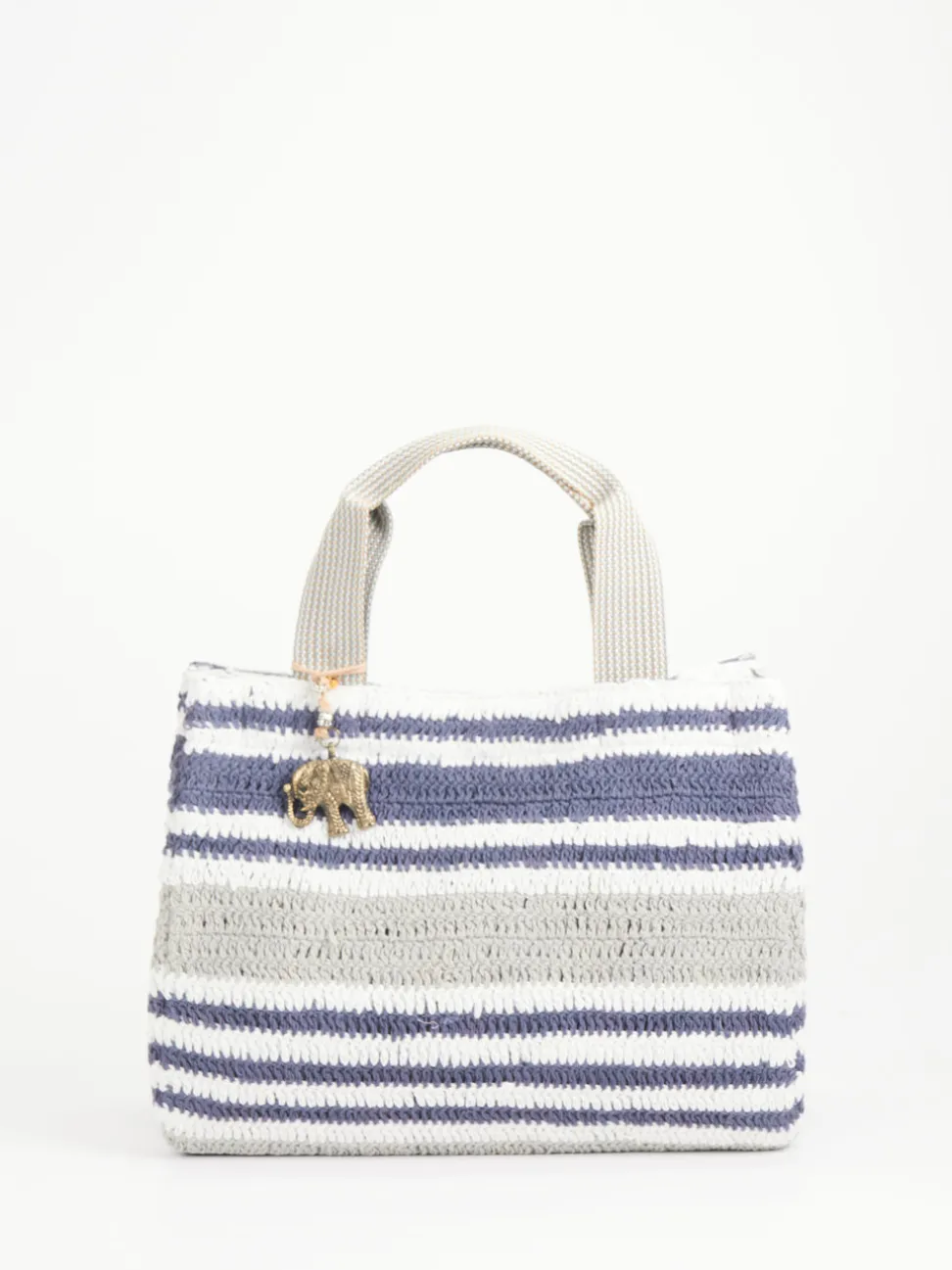 ANOKHI – Strandtasche aus Textil in Häkeloptik