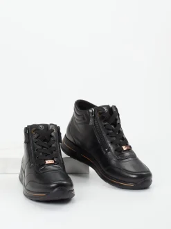 Ara – Schnürstiefelette aus Kalbleder Schwarz