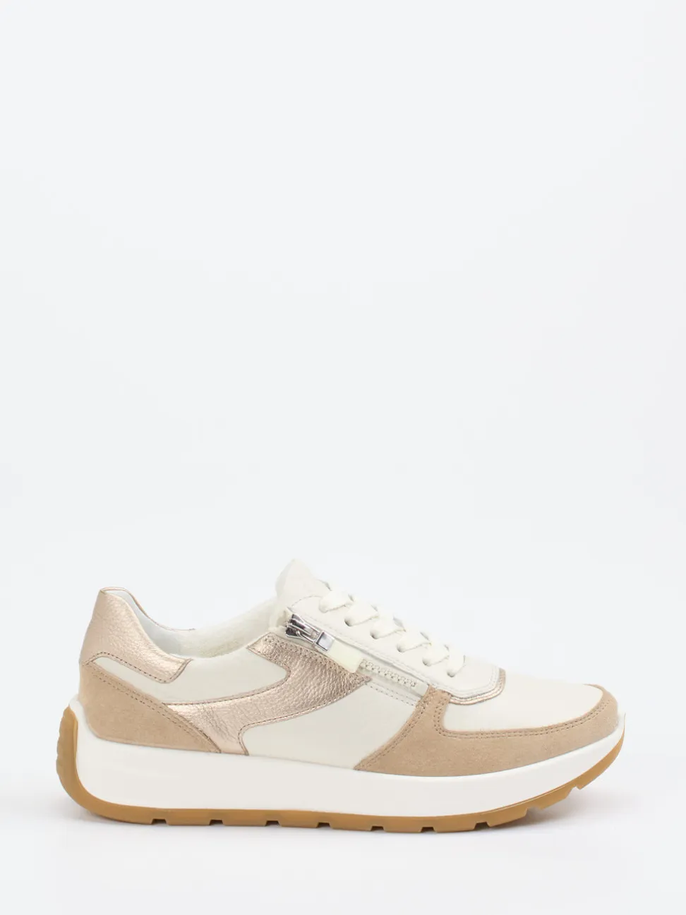 Ara – Sneaker aus Kalbleder in Creme und Beige