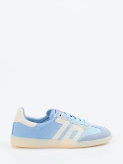 Back 70 – Retro-Sneaker aus Nylon und Wildleder hellblau