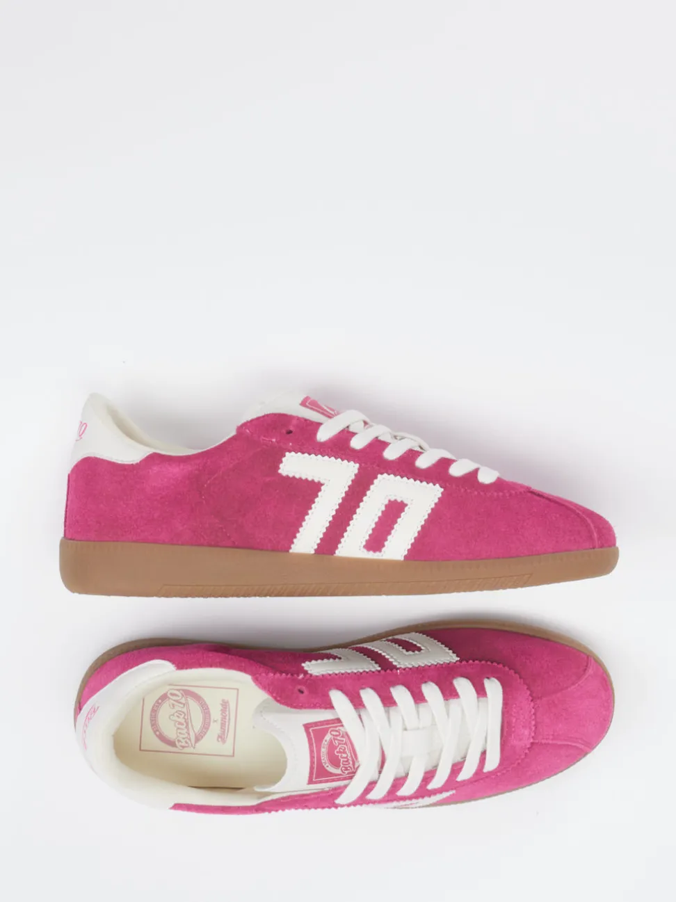 Back 70 – Retro-Sneaker aus Veloursleder Himbeerrosa