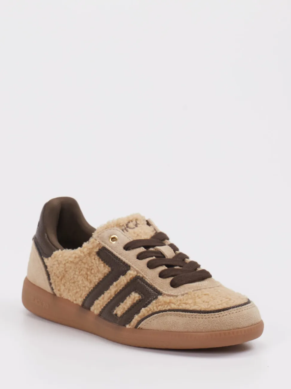 Back 70 – Sneaker aus Velours/Textil in Beigebraun