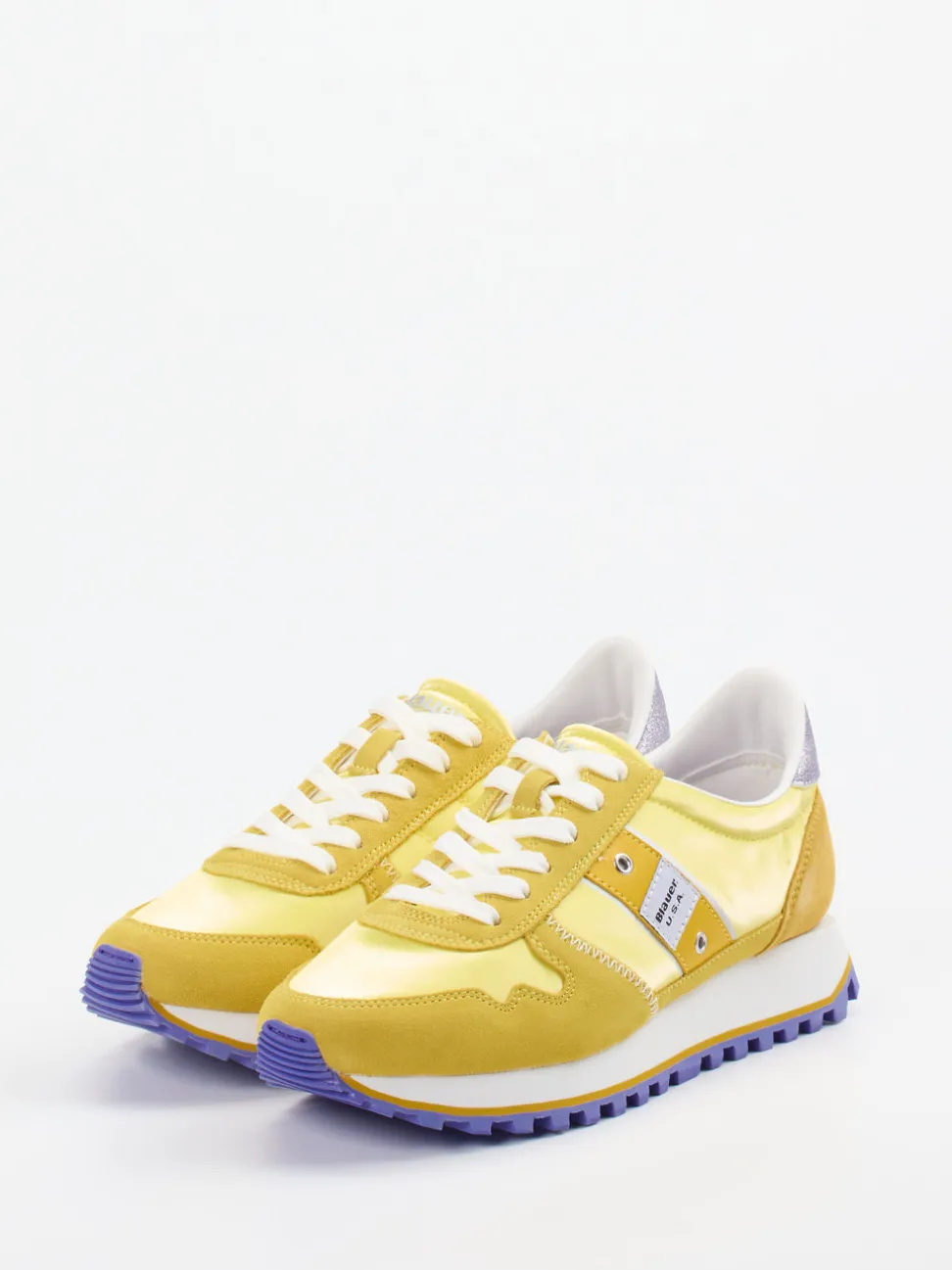 Blauer – Retro-Sneaker aus Veloursleder gelb