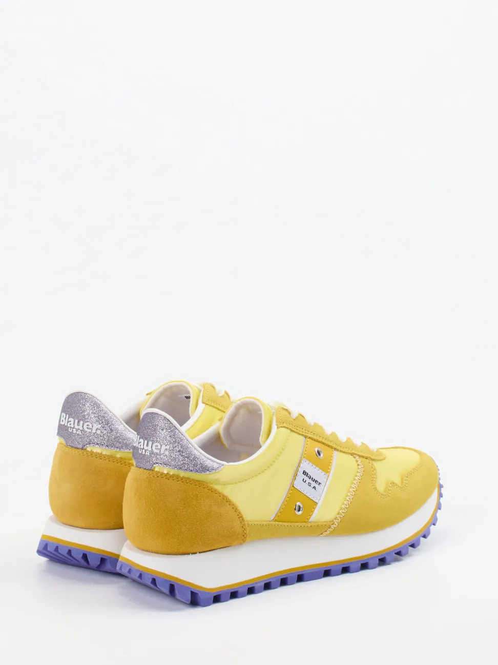 Blauer – Retro-Sneaker aus Veloursleder gelb