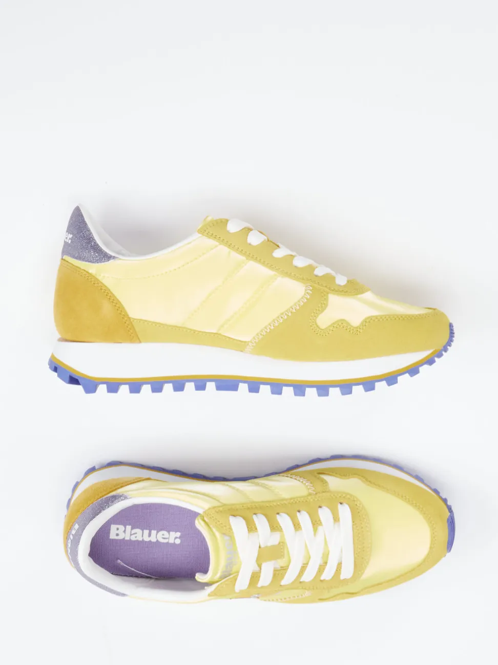 Blauer – Retro-Sneaker aus Veloursleder gelb