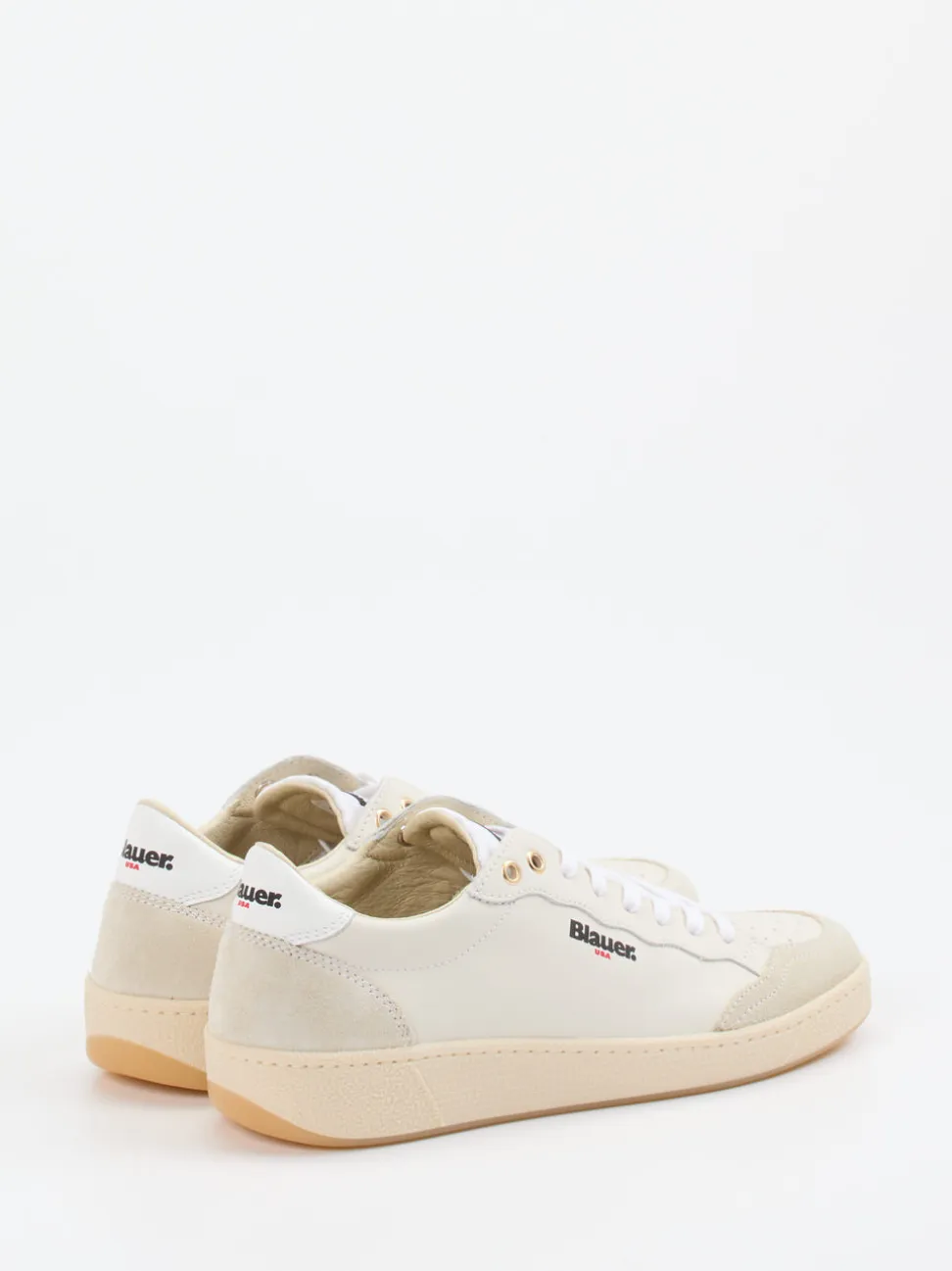 Blauer – Sneaker aus Kalbleder in Cremeweiß
