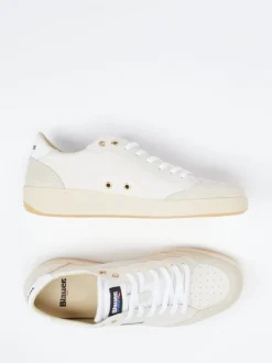 Blauer – Sneaker aus Kalbleder in Cremeweiß