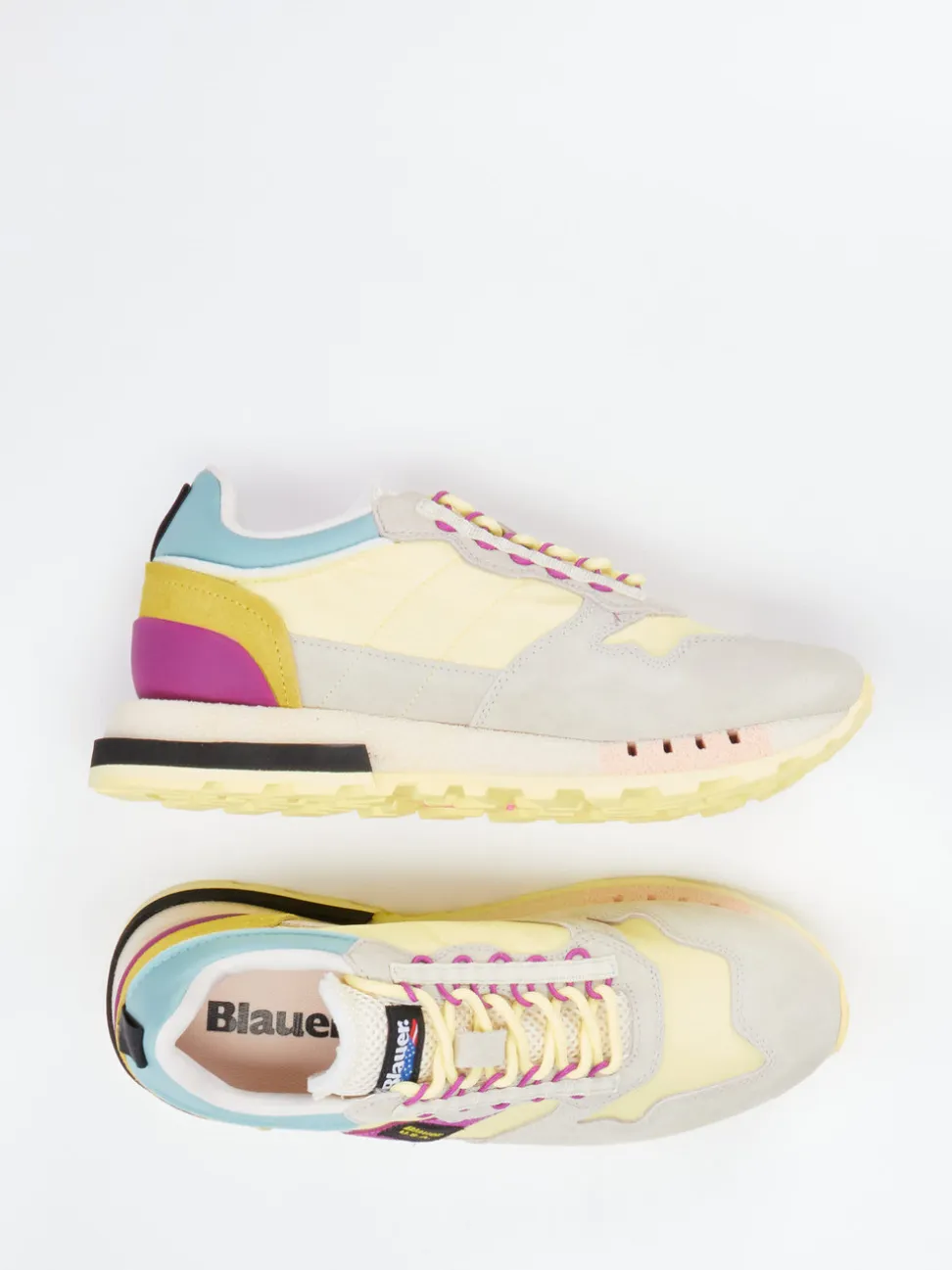 Blauer – Sneaker aus Veloursleder und Nylon Pastellgelb