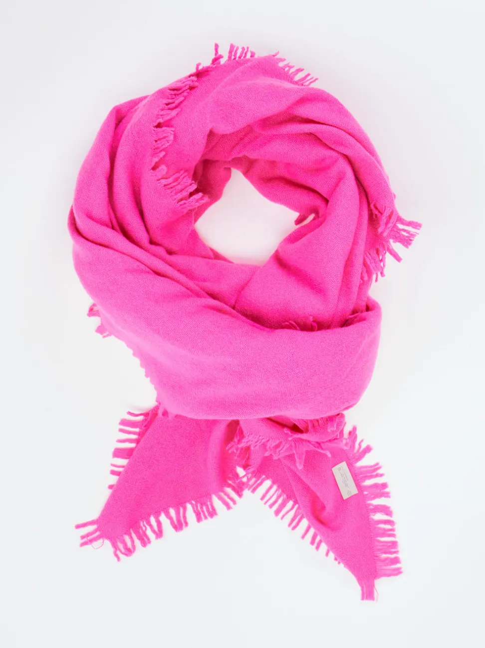 Blui – Fransenschal aus Wolle-Kaschmir in Pink