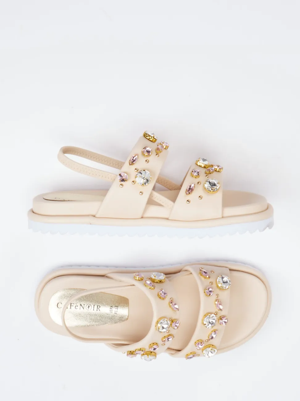 CAFèNOIR – Sandalen aus Kalbleder mit Strass