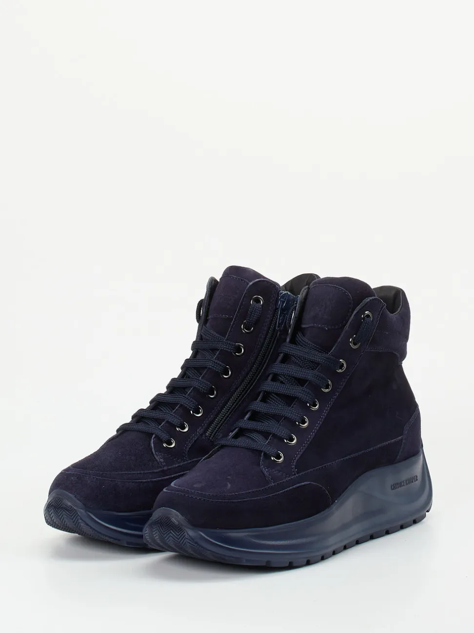 Candice Cooper – High-Top Sneaker aus Veloursleder Dunkelblau