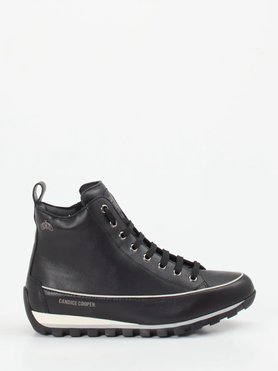 Candice Cooper – High-Top Sneaker aus Kalbleder Schwarz