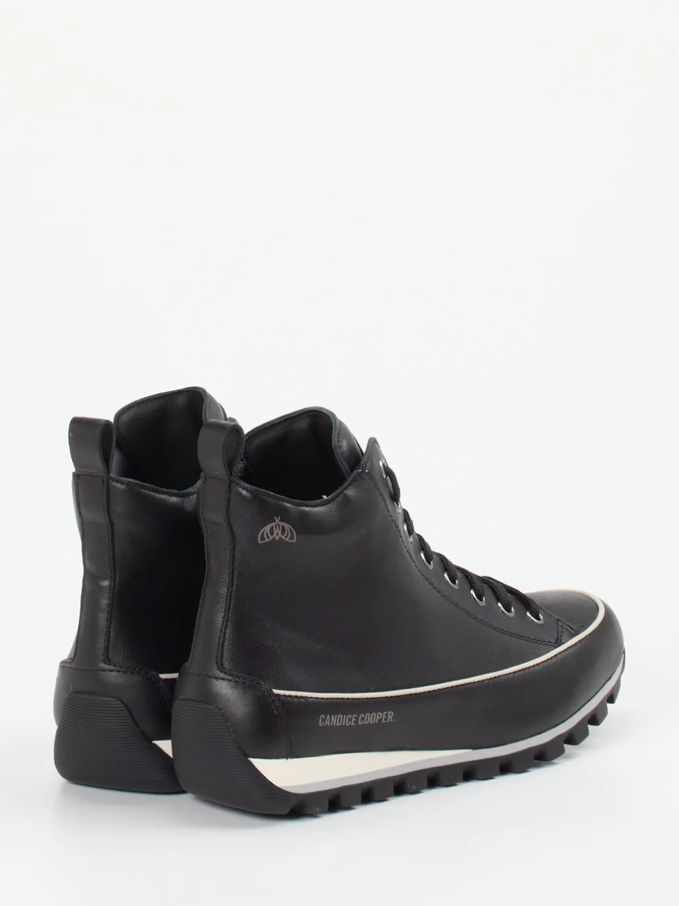 Candice Cooper – High-Top Sneaker aus Kalbleder Schwarz