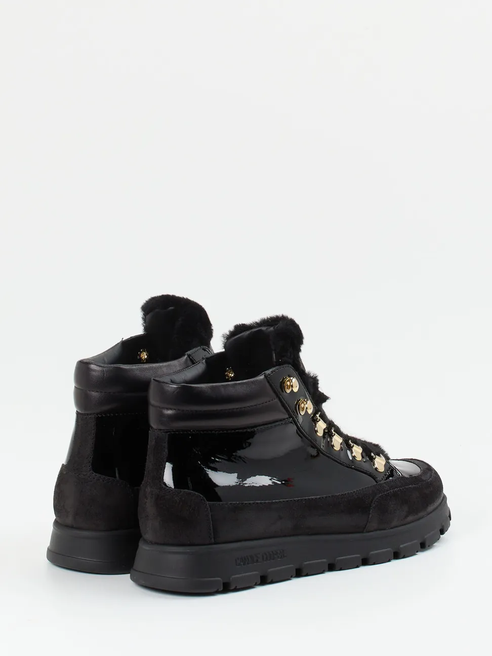 Candice Cooper – Schnürboots aus Lackleder Schwarz