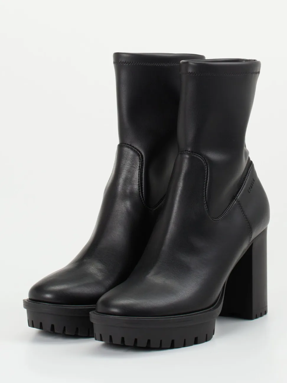 Copenhagen – Plateau-Stiefeletten aus Stretchleder schwarz