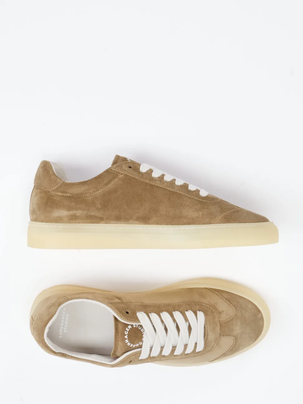 Copenhagen – Sneaker aus Veloursleder Sandbeige