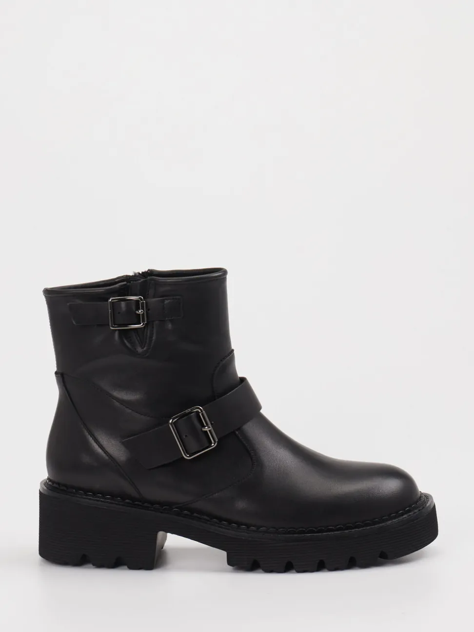 Di Lauro – Biker-Stiefelette aus Leder schwarz