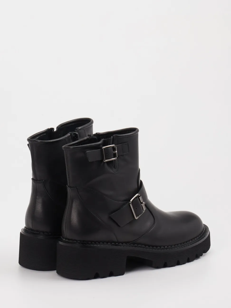 Di Lauro – Biker-Stiefelette aus Leder schwarz