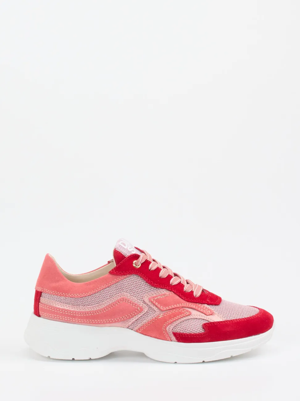 DL Sport – Sneaker aus Veloursleder und Mesh Koralle