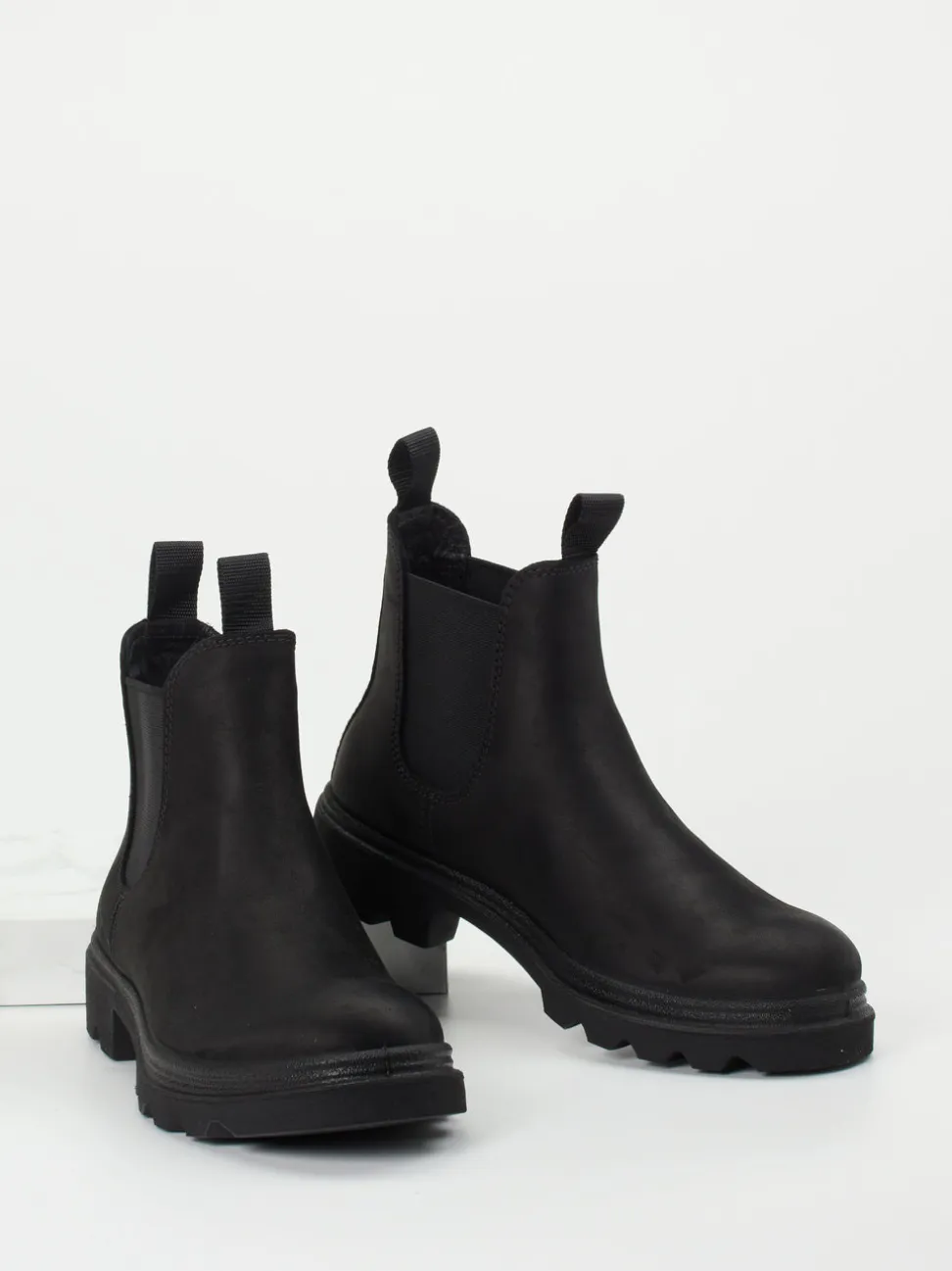 Ecco – Chelsea Boots aus Fettleder schwarz