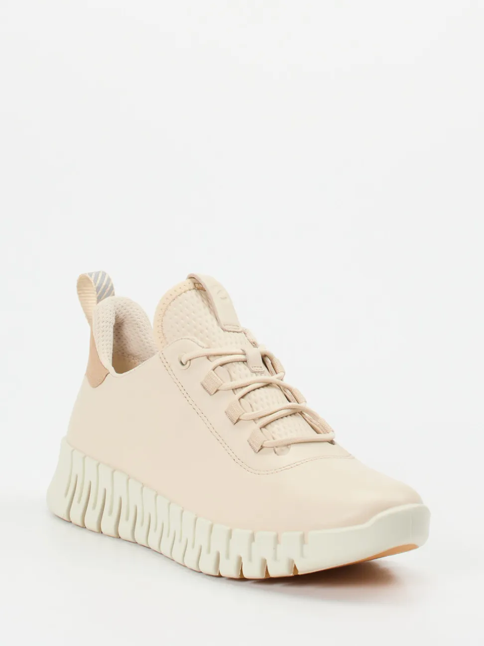 Ecco – Sneaker aus Kalbleder und Mesh beige