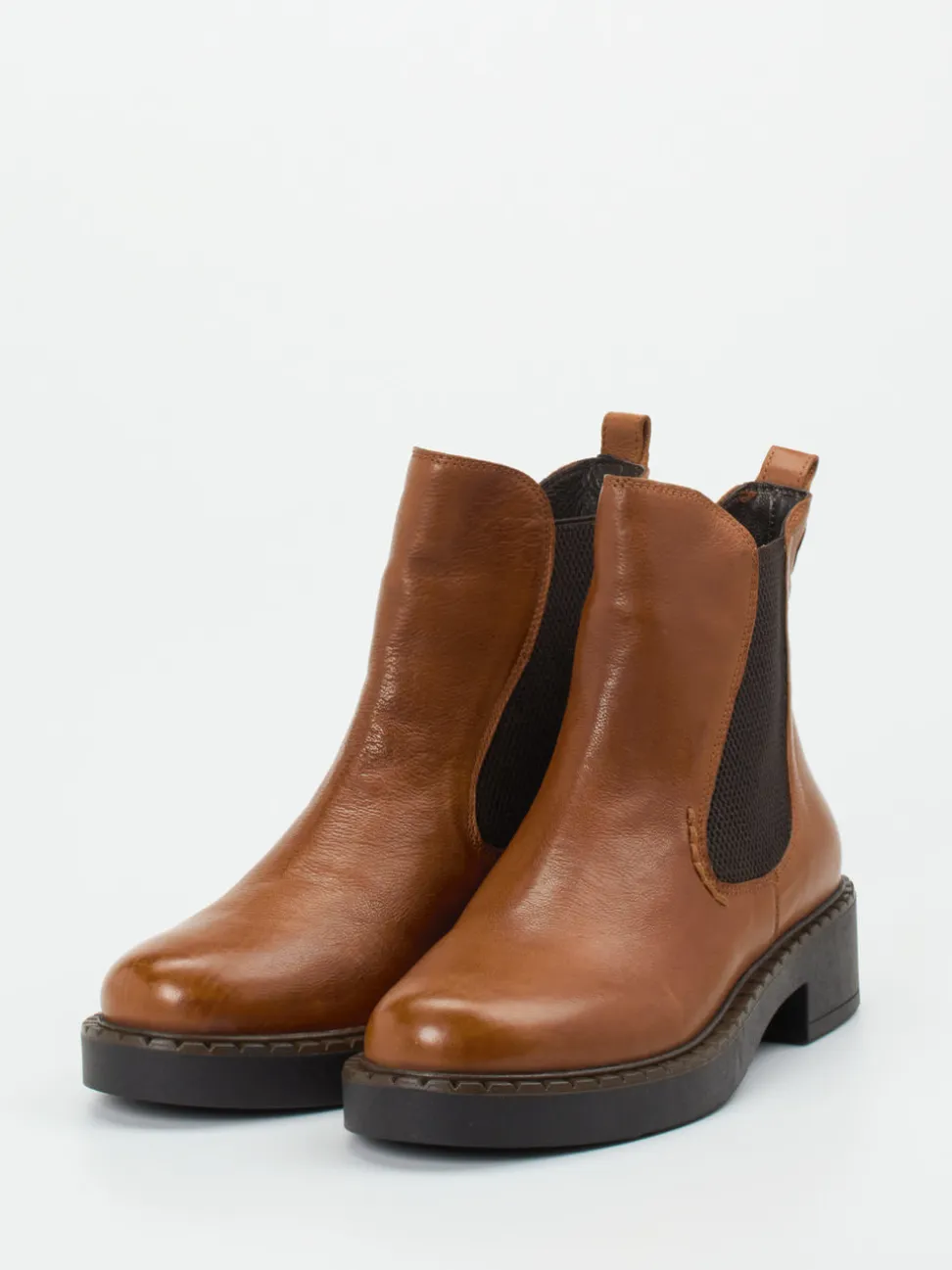 Everybody – Chelsea Boots aus Kalbleder cognacbraun