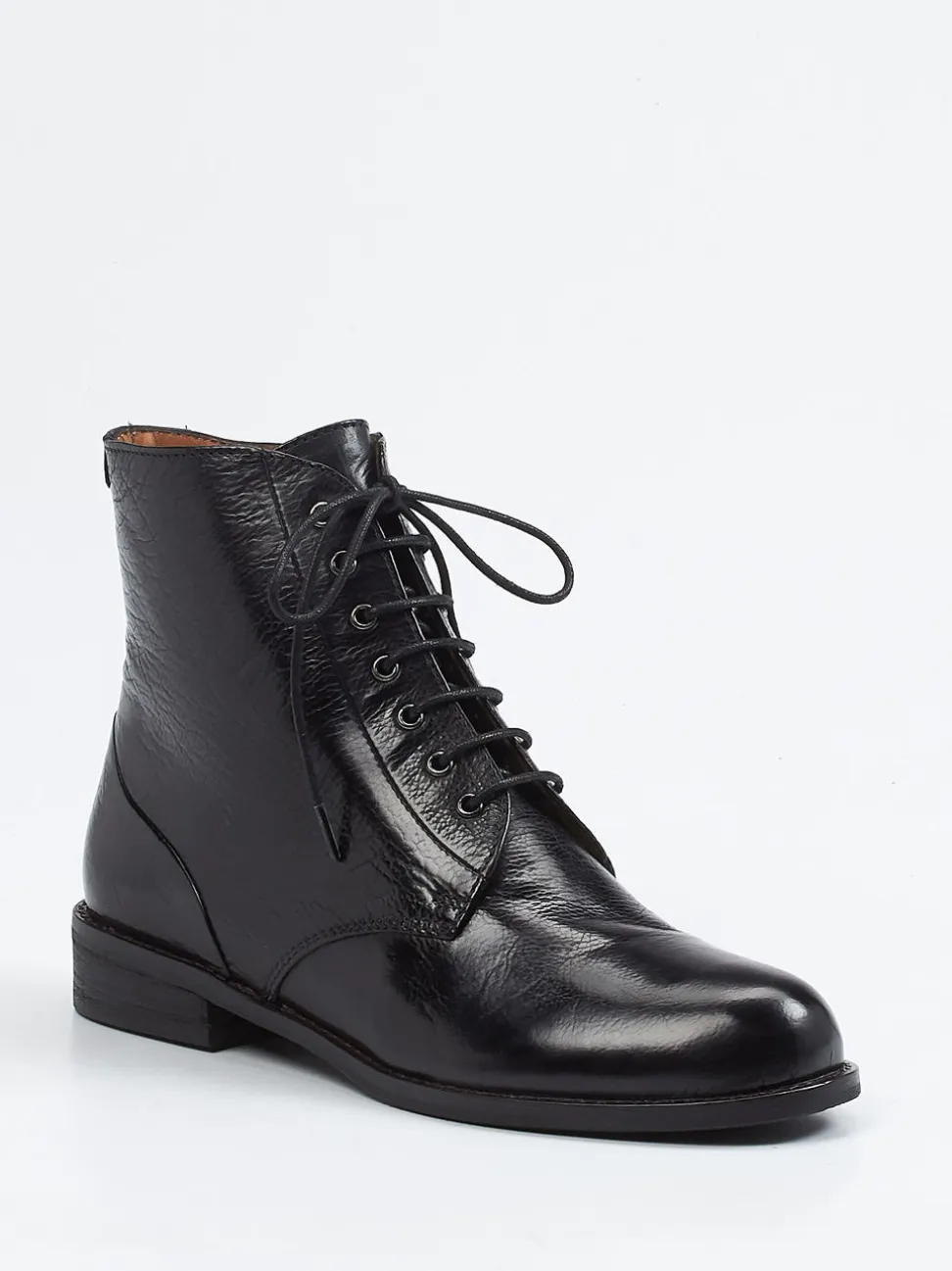 Everybody – Schnürstiefelette aus Kalbleder Schwarz
