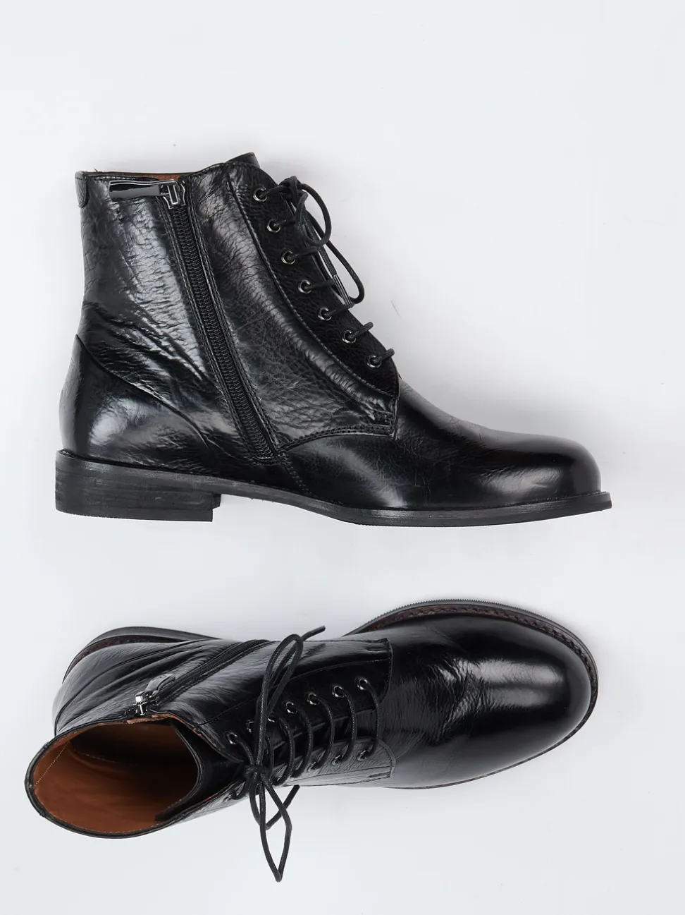 Everybody – Schnürstiefelette aus Kalbleder Schwarz