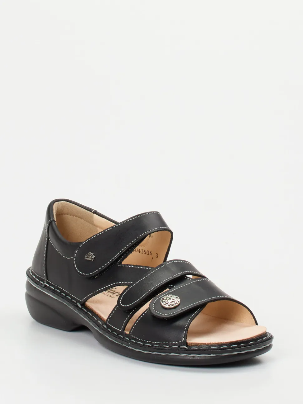 Finn Comfort – Komfortsandale aus Kalbleder Schwarz