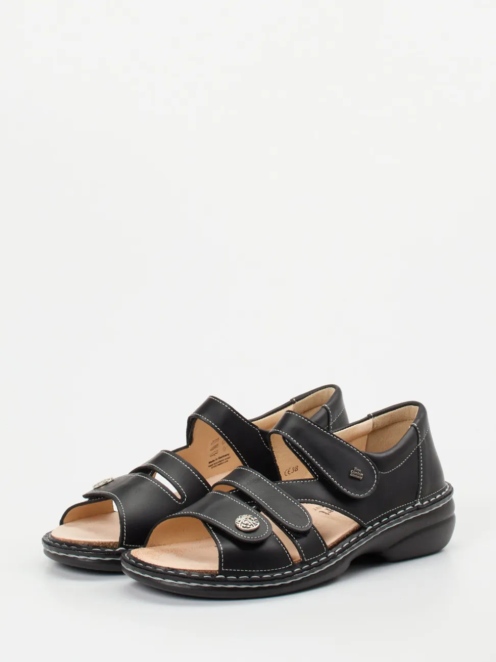 Finn Comfort – Komfortsandale aus Kalbleder Schwarz