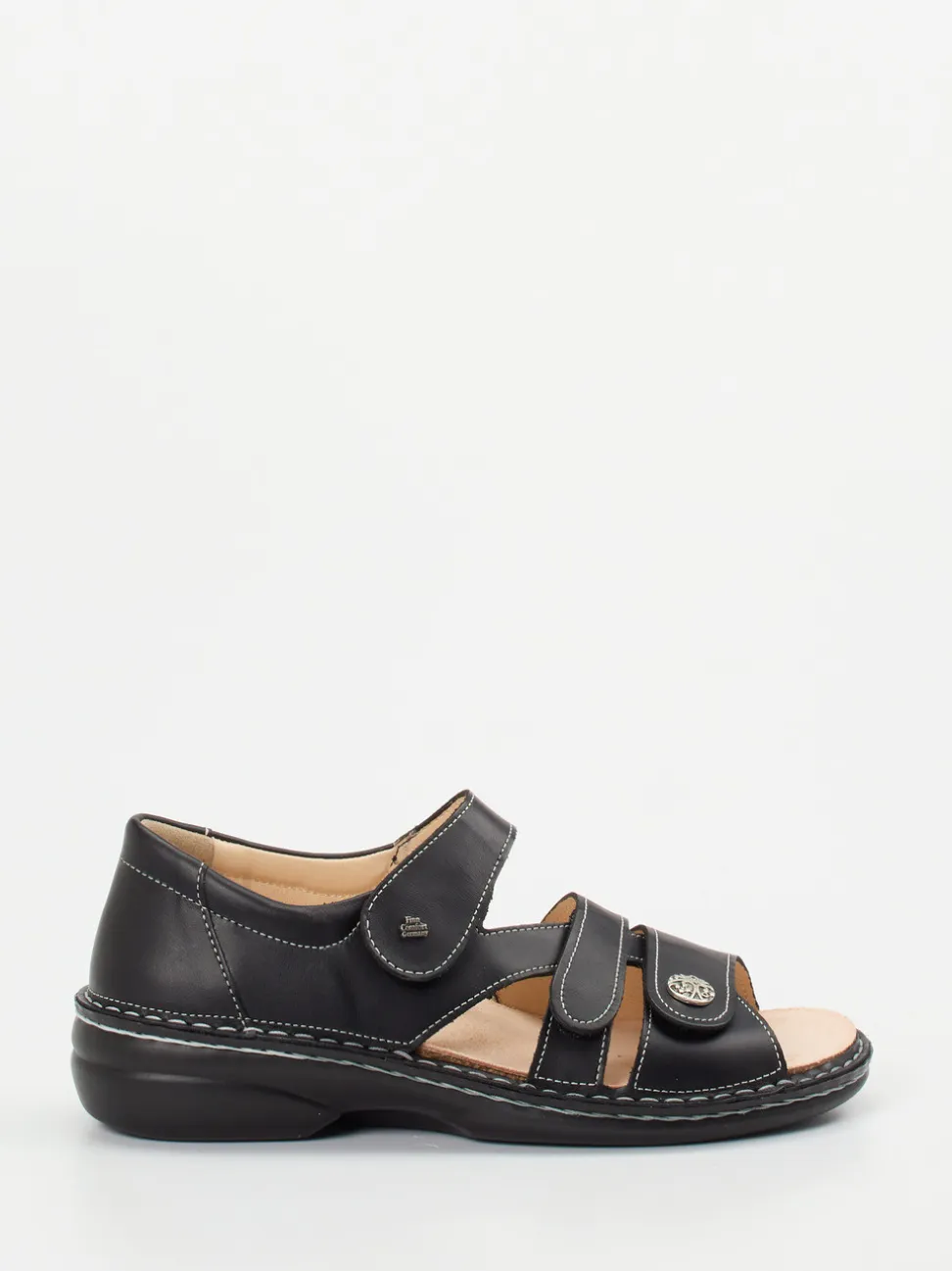 Finn Comfort – Komfortsandale aus Kalbleder Schwarz