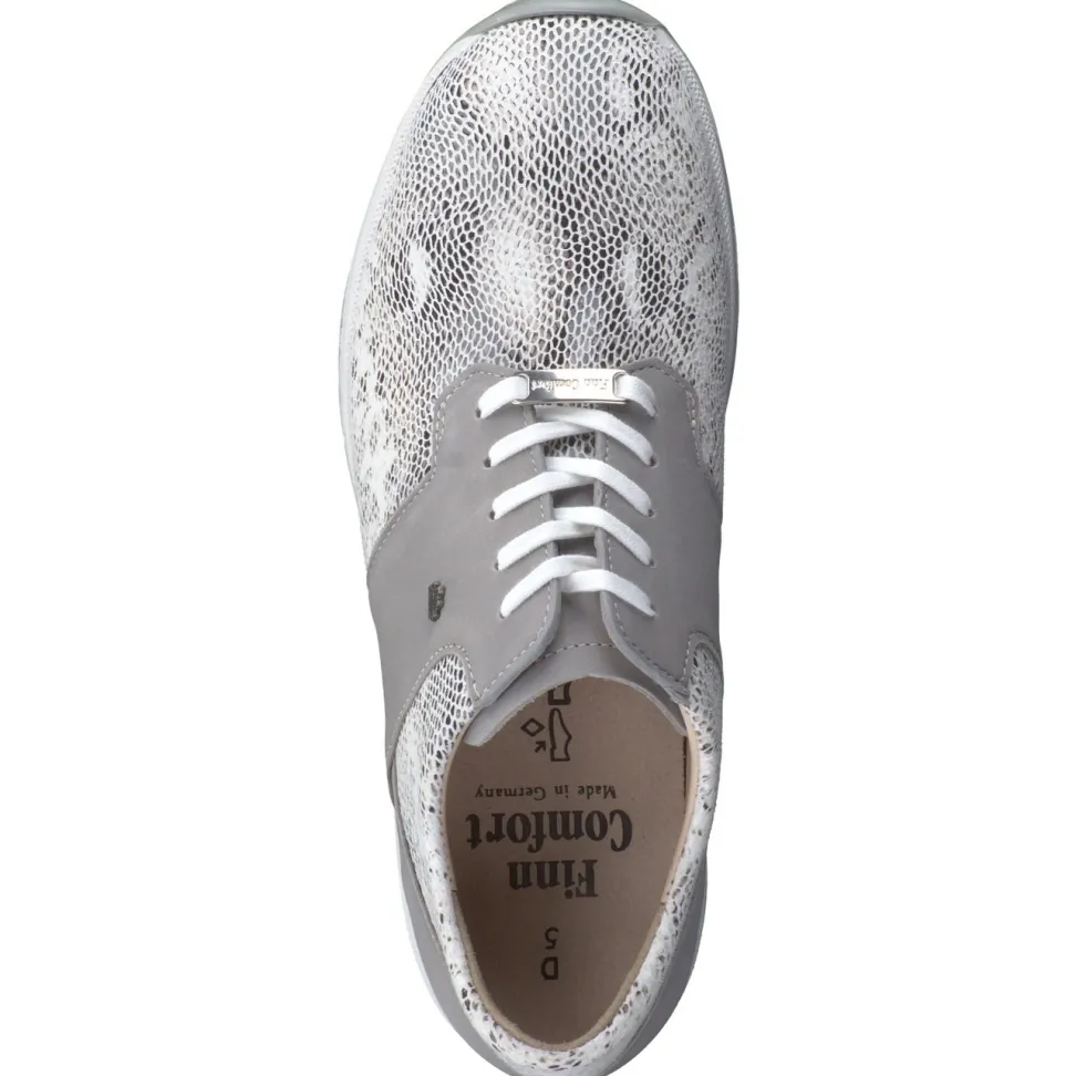 Finn Comfort – Komfort-Sneaker aus Stretch und Nubukleder grau
