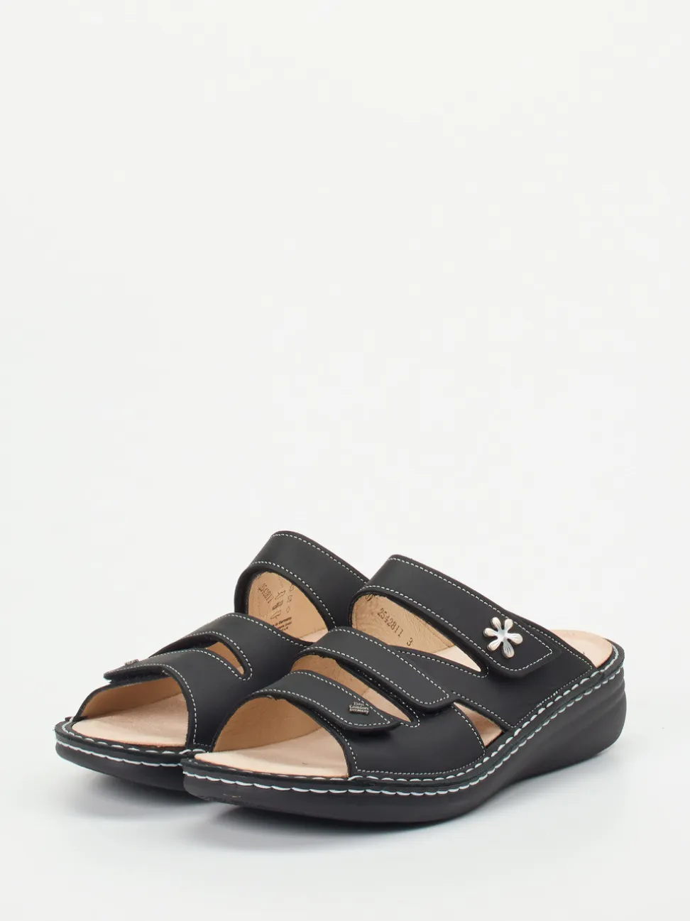 Finn Comfort – Pantolette aus Kalbleder Schwarz