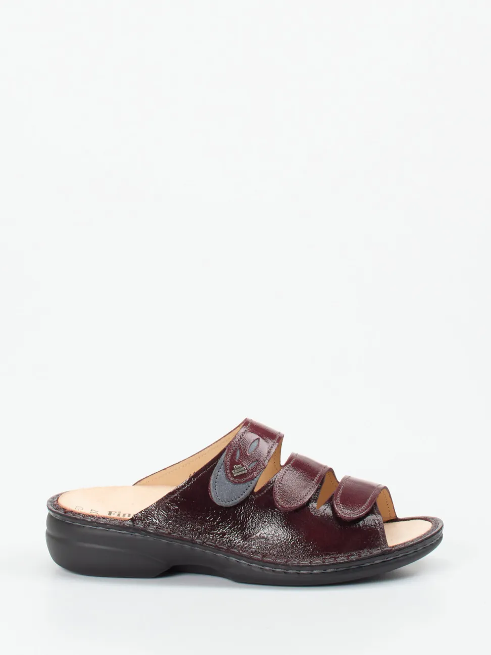 Finn Comfort – Pantolette aus Lackleder Bordeauxrot