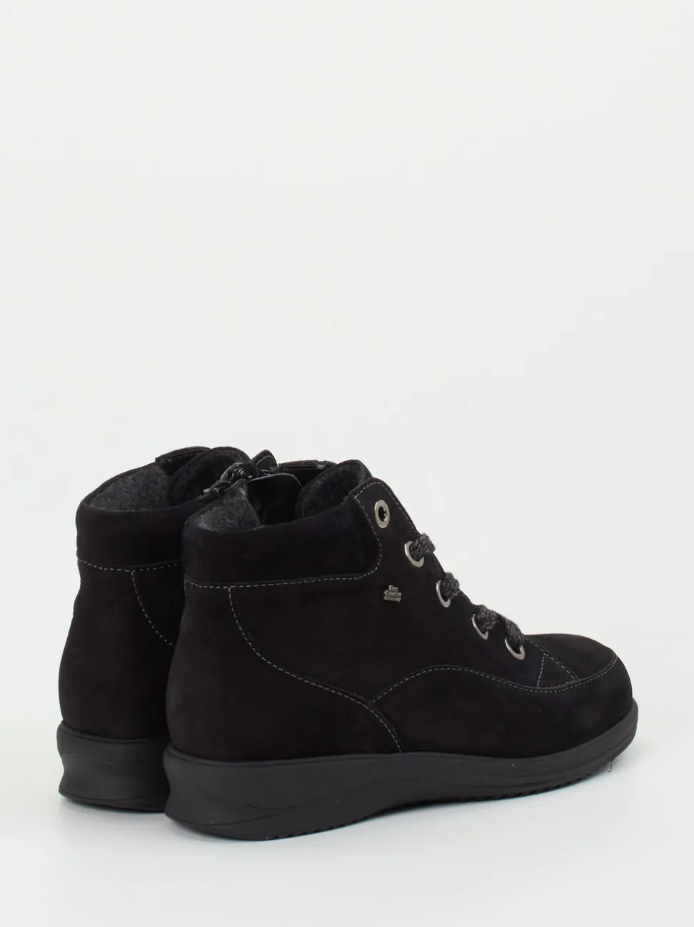Finn Comfort – Schnürstiefelette aus Nubukleder schwarz
