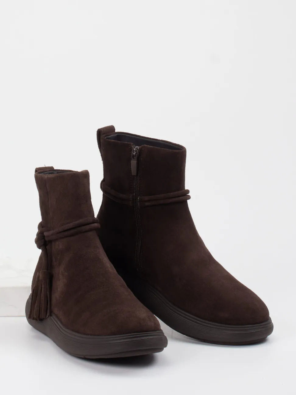 FitFlop – Stiefeletten aus Veloursleder Dunkelbraun