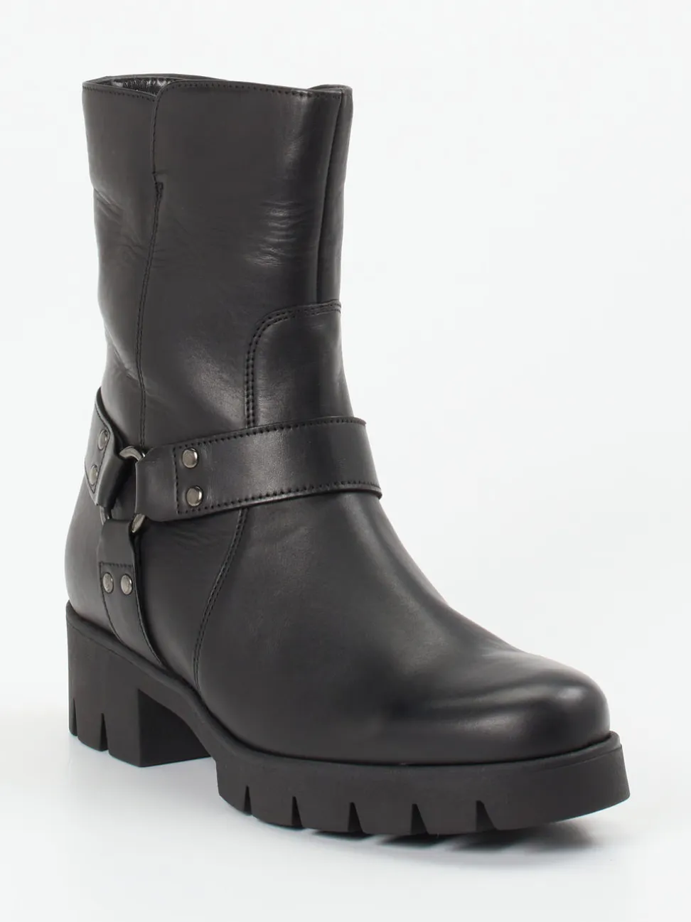 Gabor – Biker-Stiefelette aus Kalbleder Schwarz